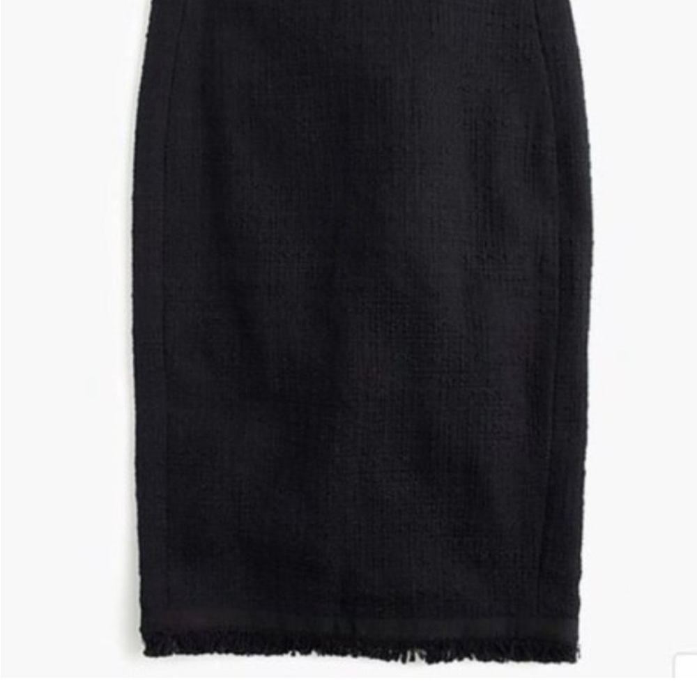 J. Crew cotton tweed pencil skirt with fringe hem